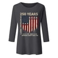thumbnail image 4 of Trendfront Womens 250th Anniversary 3/4 Sleeve Tee American Flag Letter Crewneck loose fit Tops 4th of July Patriotic T Shirts Daily Wear, 4 of 4