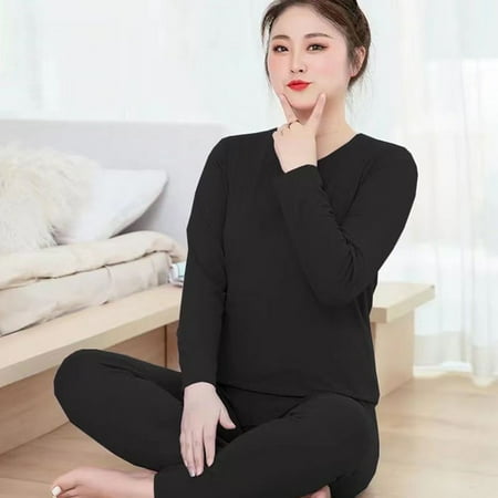 

Women Plus Size Thermal Underwear Tops Pants Long Johns Set Pajama 2Pcs Thick