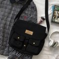 thumbnail image 1 of Bolso Bolso de mensajero Harajuku japonés, bolso de hombro para estudiantes de lona (negro), 1 of 6