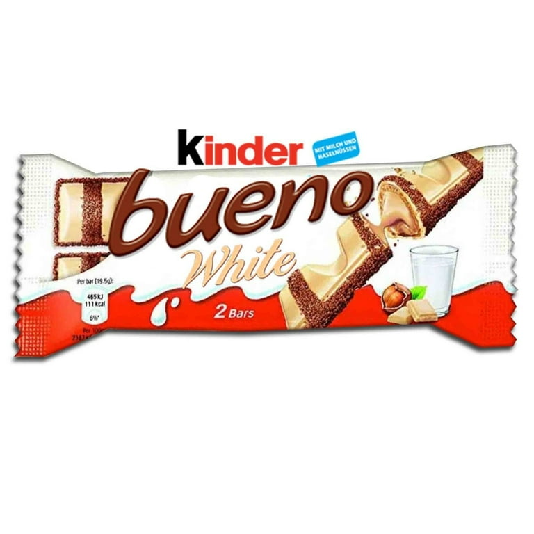 Kinder Bueno Twin White Chocolate Bars, Pack of 2 (8 Bars