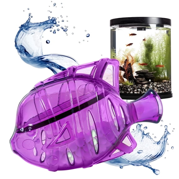 Tank Pals Clarence the Clarifier Fish Aquarium Water Treatment, Purple