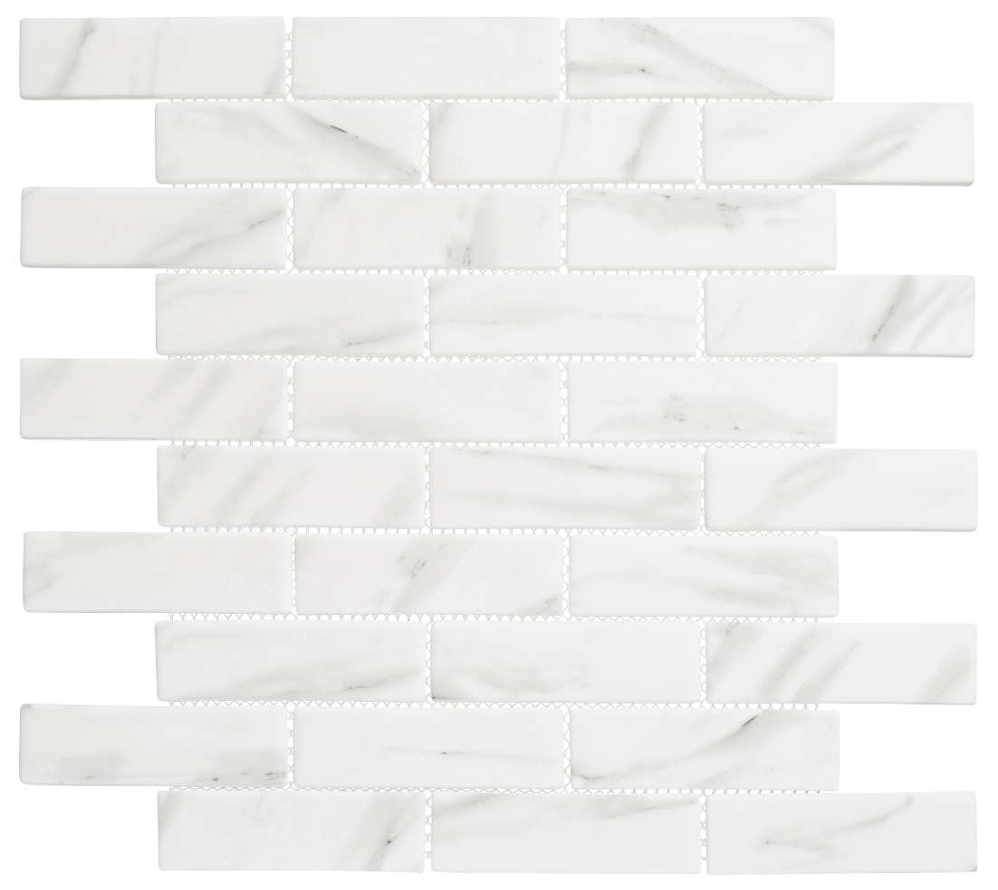 Oasis Polished Glass Mosaic Hexagon Tile Sheet