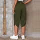 thumbnail image 3 of Pantalones cortos informales de cintura elástica para mujer, de algodón y lino, para el verano., 3 of 6