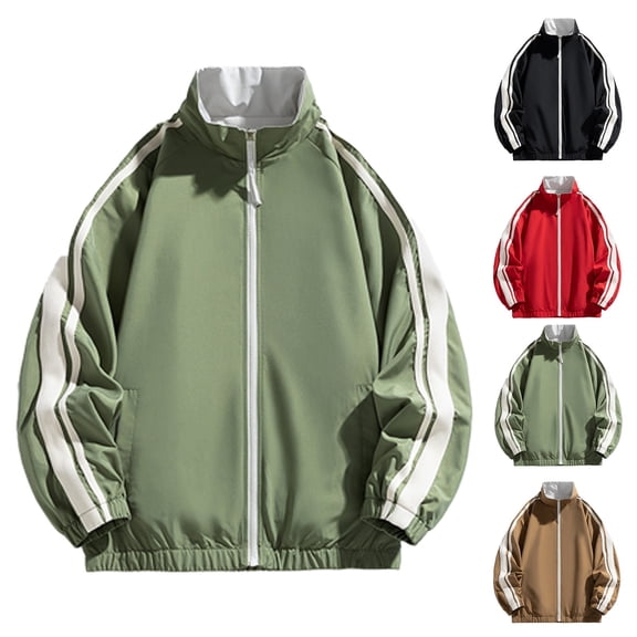 Miluxas Men's Fashion Men's Leather Motorcycle Jackets Casual Coats Red