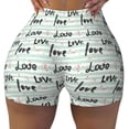 thumbnail image 2 of Sikiie Love lettering Print Workout Shorts Women Scrunch Butt Gym Shorts Seamless High Waist Tummy Control Yoga Biker Athletic Shorts-XX-Large, 2 of 8