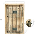 thumbnail image 3 of Designstyles Two Tier Magazine Holder – Wall Mounted Rack with Durable Wooden Frame and Pewter Colored Metal Baskets – Organizes Files, Books, Letters, and Folders, 3 of 3