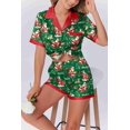 thumbnail image 4 of Ekouaer Womens Silk Satin Pajamas Set Animals Print Pjs Button Down Short Sleeve Lounge Set 2 Piece Sleepwear, 4 of 6
