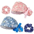 thumbnail image 1 of Pack de 2 gorros quirúrgicos ajustables y transpirables para enfermería, profesionales sanitarios y salones de belleza., 1 of 9