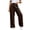 Brown*, variant on Women's Pants Casual High Waist Tied Drawstring Wide Leg Sweatpants with Pocket Comfortable Loose Fit Chic Holiday Trousers