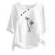 thumbnail image 1 of Blusas de Manga Corta para las Mujeres Impreso Cuello Redondo Camiseta, Top de Algodón de Imitación Casual para el Hogar Y Diario, 1 of 4