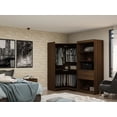 thumbnail image 2 of Mulberry Open 2 Sectional Modern Corner Wardrobe Closet with 2 Drawers- Set of 2 in Brown, 2 of 7