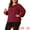 Burgundy, variant on DARING DIVA Women's Plus Casual V Neck Drawstring Long Sleeve Blouse 1X Burgundy
