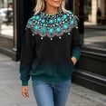 thumbnail image 6 of DeHolifer Sweatshirts for Women Casual Printed Crewneck Fall Winter Trendy Pullover Tops Green L, 6 of 6