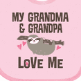 thumbnail image 4 of Inktastic Grandma and Grandpa Love Me Sloth Girls Baby Bib, 4 of 4