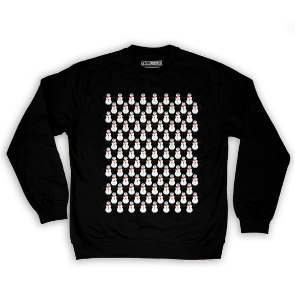 Function - 8 Bit Snowman Pattern Men's Fashion Crew Neck Sweatshirt