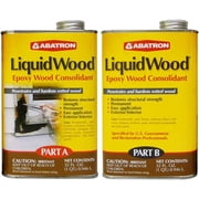 Abatron LiquidWood Kit - 2 Quarts - 2-Part Structural Wood Epoxy Resin - Wood Hardener and Consolidant - Perfect Primer for WoodEpox Epoxy Wood Filler