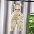 thumbnail image 2 of Tao Tao Baby Boy Overalls Suspender Straps Baby Jumpsuit Romper Toddler Boy Fall Outfits Beige 1 Years, 2 of 6
