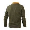 thumbnail image 4 of Guzom Mens Fleece Jacket- Warm Zipper Comfy Hoodless Fall and Winter Work Coats for Men Thermal Casual Mens Outwear Army Green Size M, 4 of 9