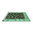thumbnail image 2 of Ahgly Company Machine Washable Indoor Rectangle Oriental Turquoise Blue Industrial Area Rugs, 7' x 9', 2 of 4