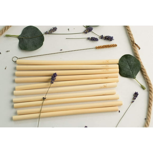 Lam's Bamboo Straws -Bundle 20 Natural bamboo straws | Proundly Canadian Business | 100% Biodegradabe, Reusable, Natural Bamboo Straws | North American Lab Tested Bamboo Straws