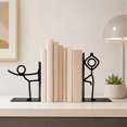 thumbnail image 6 of 2Pcs Decorative Bookend with Stick Figure, Metal Stickman Bookend, Decorative Book Support for Office School Library and Book Lover Decor, 6 of 10