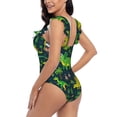 thumbnail image 5 of Yiaed Dinosaurs and Flowers Print Women's Ruffled One Piece Swimsuit V Neck Swimwear Slimming Monokini for Woman-XX-Large, 5 of 8