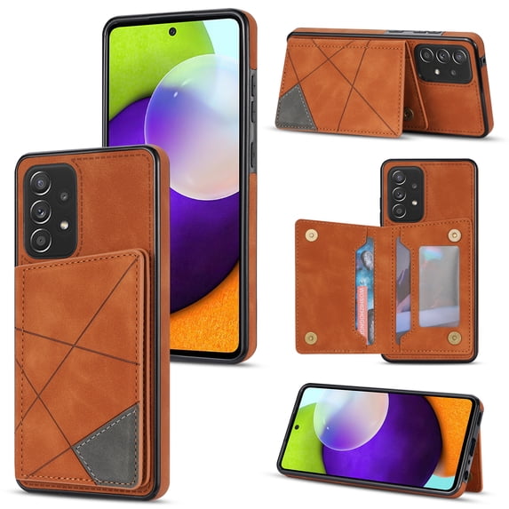 Allytech Galaxy A53 5G Wallet Case, Premium PU Leather Flip Stand Cards Slots Shockproof Drop Protective Magnetic Wallet Cover for Samsung Galaxy A53 5G 6.5" - Brown