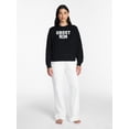 thumbnail image 2 of Halloween and Fall Women's French Terry Knit Lounge Sleep Top with Long Sleeves, Sizes XS-3X, 2 of 5