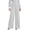 #08 White 【Mix & Match: Stock Up on Your Favorite Colors】, variant on Women's Soft Stretchy High Waist Straight Wide Leg Pants, Elastic Waist Tummy Control Body Shaping Trouser Pants, Functional Pockets Easy Care Work Casual Travel Fits, | TruBelle,Beige L