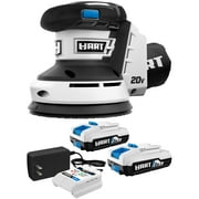 HART 20-Volt Random Orbit Sander with 2-Pack 2Ah Battery and Charger Starter Kit Bundle