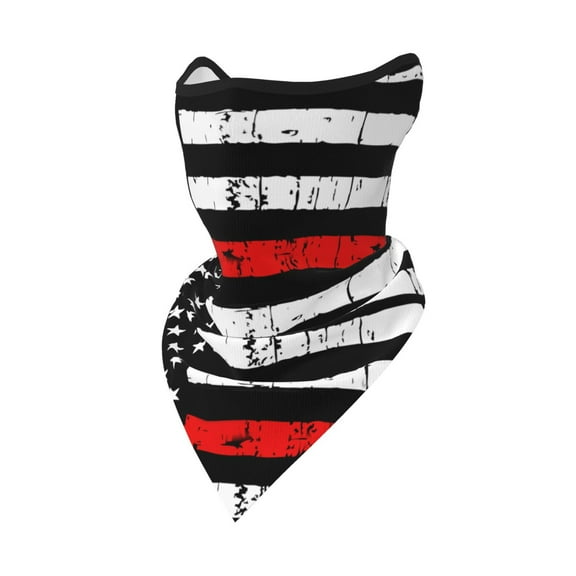 Neck Gaiter Face Mask Covering Bandanas For Men Women Red Line Flag Scarf Balaclava Cover Headbands