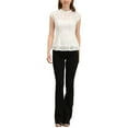 thumbnail image 2 of INSPIRE CHIC Women's Lace Floral Crochet Round Neck Sleeveless Peplum Blouse Top L White, 2 of 8
