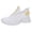 White, variant on Rokment Womens Athletic Running Trainner Walking Shoes Comfort Breathable Mesh Height Increasing Chunky Slip on Workout Fitness Jogging Sneakers Black Size 6.5