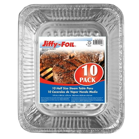 Handi-Foil Jiffy Foil Half Size Steam Table Pan - 10 pc