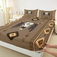 thumbnail image 3 of jejeloiu Retro Bull Skull Bed Sheets,Rustic Western Aztec King Sheets,Bohemian Geometric Rhombus Sheet Set For Boys Kids,Microfiber Bedroom Decor,4-Piece, 3 of 7