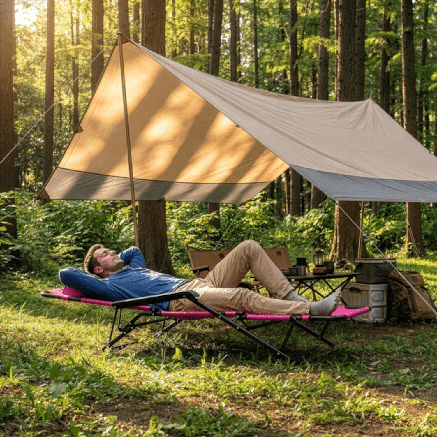 Alvantor 2-in-1 Folding Lounge Chair with Adjustable Recline, Pillow and Armrests, Pink