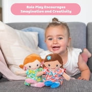 Tiger Tribe: Matilda Rag Doll - 10/ 25cm - Brown Hair & Flower Dress, Soft Snuggly Velboa Fabric, Super Cuddly Ideal For Newborn, Babies & Toddlers