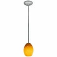 thumbnail image 3 of Access Lighting 28023-1R-BS-AMBFB 6 in. Janine 1 Light Brushed Steel Pendant Ceiling Light in Amber Firebird, 3 of 6