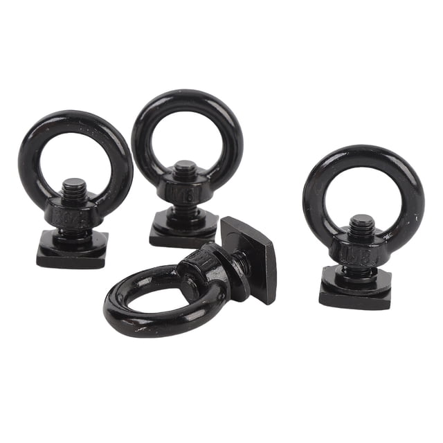 T Track Mount Tie Down Eyelet, 4 Pack Stainless Steel T Bolt Eye Nut Tie Down Rings, M8 Eye Nuts for Holding Bungee Cord, Ropes, Hooks, Anchoring Kit for Tie Down Straps