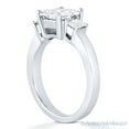 thumbnail image 3 of Square Brilliant Cut Charles & Colvard Moissanite 3-Stone Engagement Ring in 14k White Gold, 3 of 5