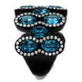 thumbnail image 4 of Luxe Jewelry Designs Women's Black IP Stainless Steel Ring with Aquamarine Crystals and Clear Stones, 4 of 4