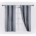thumbnail image 5 of Adam Charcoal Color Set of 2 Panels Drapes Thermal Blackout Noise Reduce 100% privacy Window Curtain Grommets Home Décor 63" Long, 5 of 6