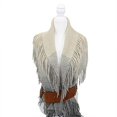 thumbnail image 2 of Knit Infinity Scarf - Women Woolen Warm Scarf with Fringes - Circle Loop Scarves Ivory & Grey Heather, 2 of 3