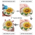 thumbnail image 2 of POGLIP Summer Farm Sunflower and Bee Retro Wooden Grain Set of 4 Round Coaster for Drinks, Absorbent Ceramic Stone Coasters Cup Mat with Cork Base for Home Kitchen Room Coffee Table Bar Decor, 2 of 5
