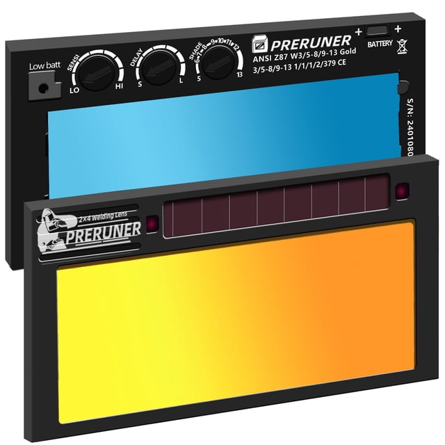 Lente de soldadura con oscurecimiento automático Preruner Gold Shade 5-13 2x4