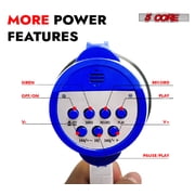Megaphone 30W Bull Horn PA Speaker w 800 Yards Range Loud Siren Voice Amplifier Portable