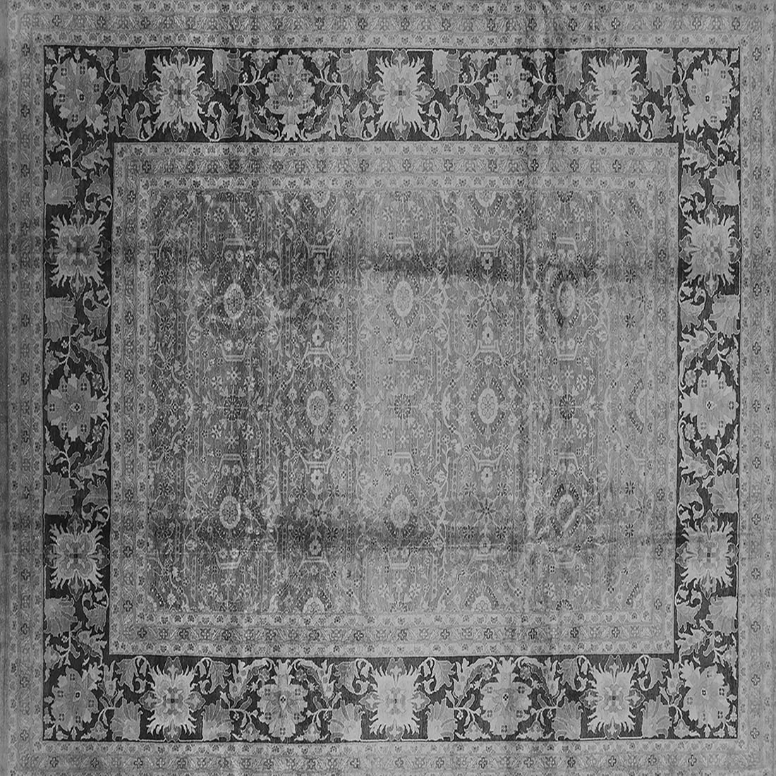 Ahgly Company Indoor Square Oriental Gray Industrial Area Rugs, 8