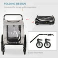 thumbnail image 5 of Aosom 2-in-1 Pet Bike Trailer for Small Dogs, Road-Visibility Bicycle Stroller, Weather-Strong Bike Wagon Trailer Sidecar Attachment, Red, 5 of 11