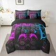 thumbnail image 3 of Erosebridal Colorful Gamepad Bedding Sets Twin Size, Game Player Comforter Sets with Sheets, Honeycomb Geometric Reversible Bedding Twin Size, Lightweight Room Decorative, 7pcs, 3 of 5