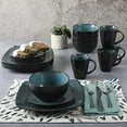 thumbnail image 4 of Gibson Soho Lounge Square 16-Piece Dinnerware Set - Teal, 4 of 9